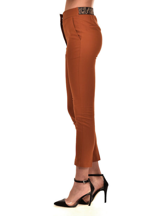 Damen Stoff Hose Tabac Brown