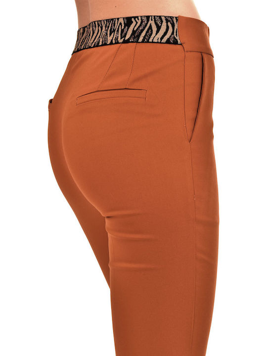 Damen Stoff Hose Tabac Brown