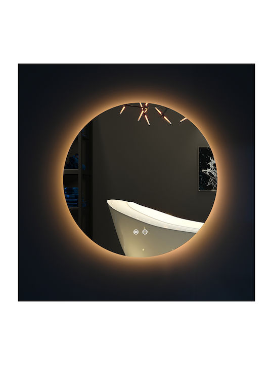 Vinci Στρογγυλός Καθρέπτης Μπάνιου Led 60x60cm