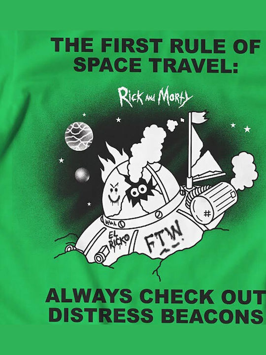 Paperinos T-shirt Rick And Morty Πράσινο Βαμβακερό