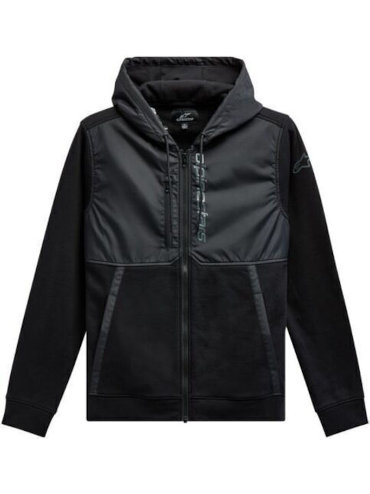 Alpinestars Men's Fleece Hooded Cardigan with Zipper Black