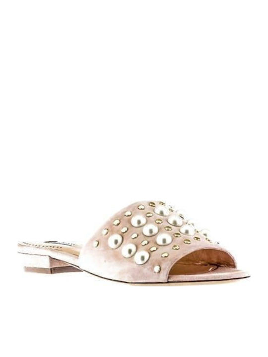 Sandale Casual Damă de Piele Roz 11-Nude