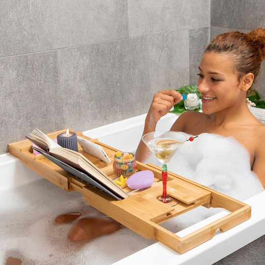 InnovaGoods Trayth Rafturi de baie Raft Baie Bambus 104x22x4cm Gri