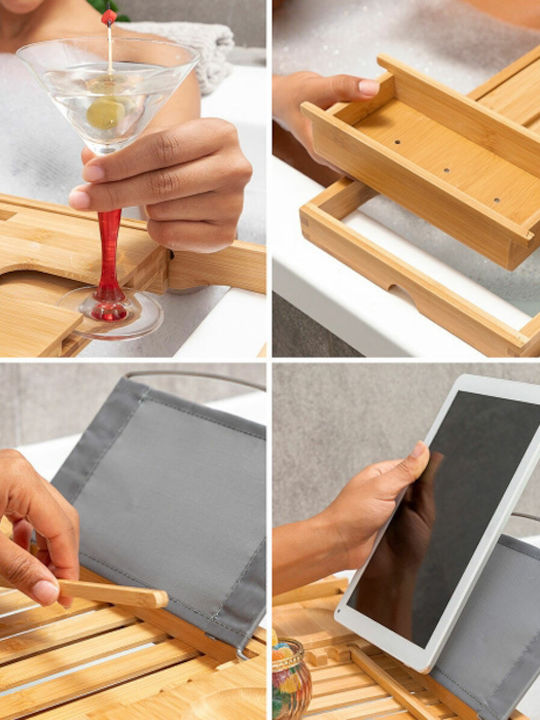InnovaGoods Trayth Επιδαπέδια Ραφιέρα Μπάνιου Bamboo 104x22x4cm Γκρι
