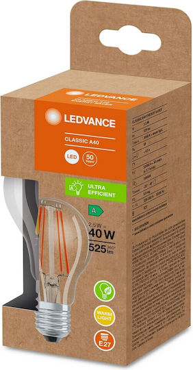 Ledvance LED Bulb 2.5W for Socket E27 Warm White 525lm