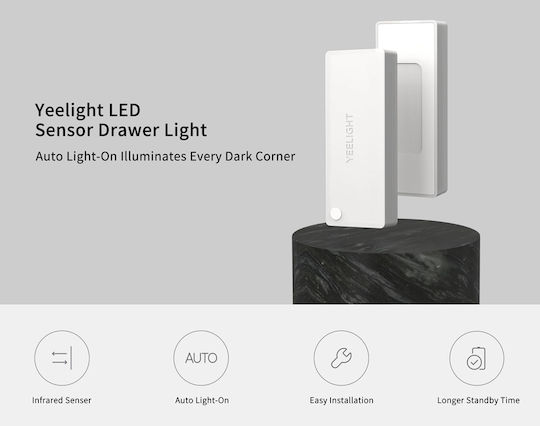 Yeelight Презареждащ се Аварийно осветление с Сензор за движение и Самозалепваща лента за монтаж LED 4бр