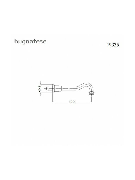 Bugnatese Oxford Εκροή Μπαταρίας Εντοιχισμού για Μπανιέρα Μπρονζέ