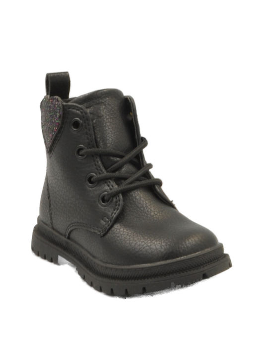 Safety Jogger Kids PU Leather Anatomic Military Boots with Lace Black