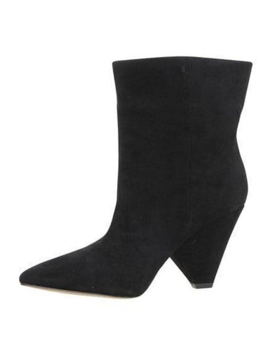 Suede Γυναικεία Μποτάκια Μαύρα