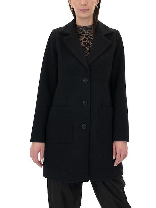 Namaste Women's Midi Coat with Buttons black