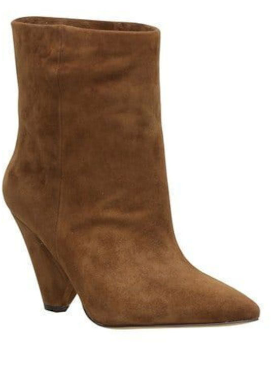 Suede Women's Ankle Boots Brown