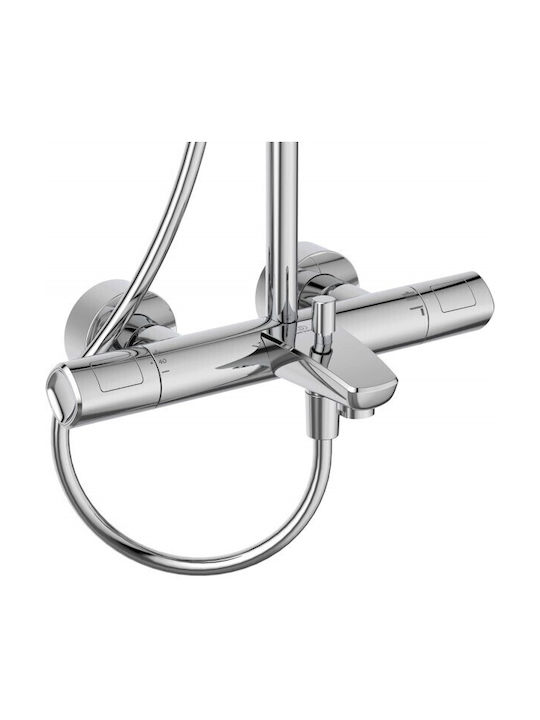 Ideal Standard Ceratherm T100 Στήλη Ντουζ με Μπαταρία 30cm Ασημί