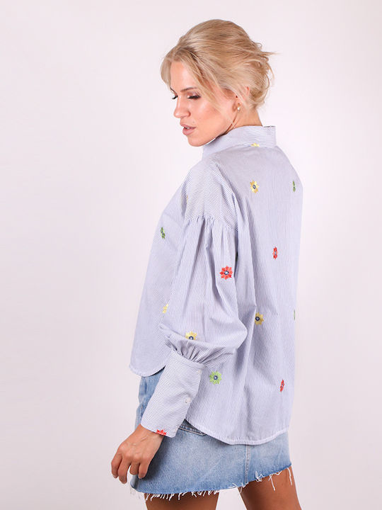 Twenty 29 Women's Blouse Long Sleeve Floral Blue