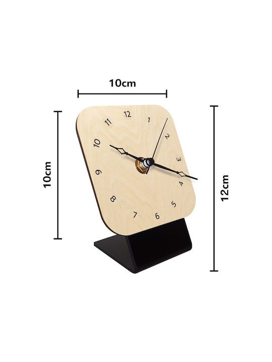 Koupakoupa Επιτραπέζιο Ρολόι Πασοκ Loading Μπεζ KP_20423_CLOCK-DESK-SQUARE-WOOD