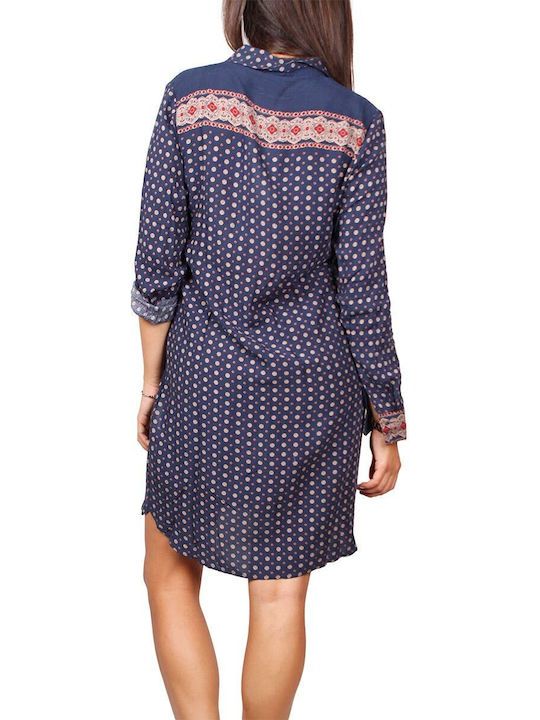 Mini Hemdkleid Kleid Blau