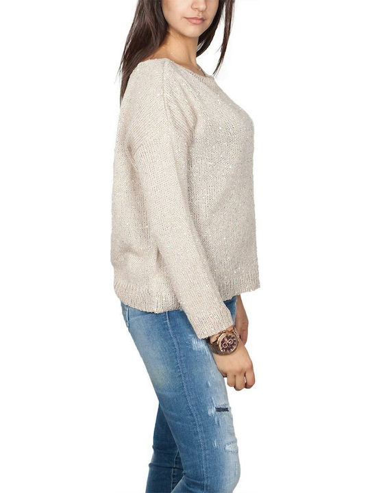 Damen Langarm Pullover Beige