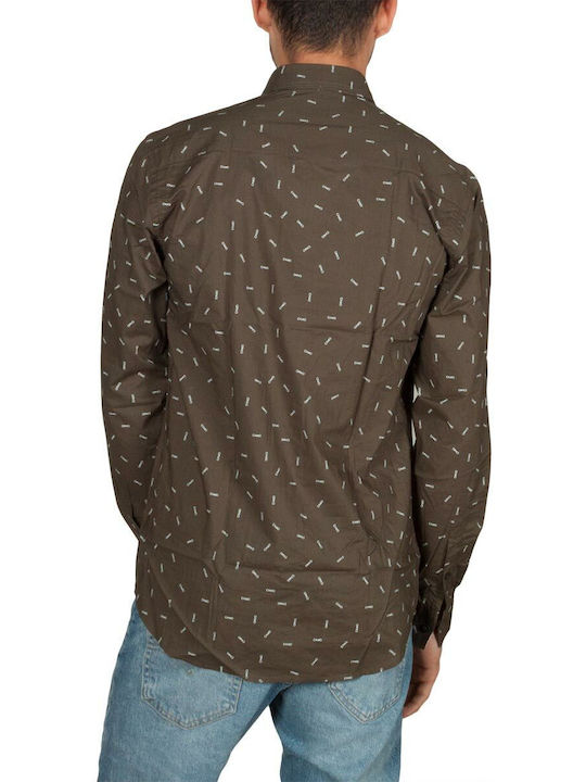 Minimum Men's Shirt Long Sleeve Cotton Camo Khaki