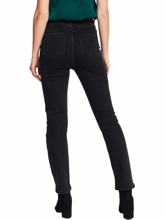 Rut & Circle High Waist Women's Jean Trousers in Slim Fit Black