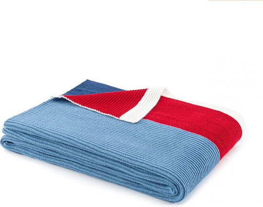 Tommy Hilfiger Newport Armchair Throw Knitted 130x170cm Light Blue
