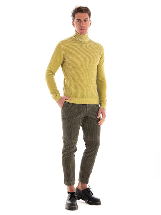 Paul Miranda Men's Long Sleeve Sweater Turtleneck Lime