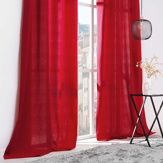 Vorhang mit Grommet L-c Twily Rot 1612132 135x260cm