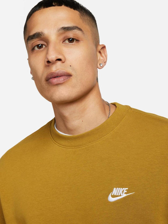 Nike Sportswear Club French Terry Crew Herren Sweatshirt Yellow