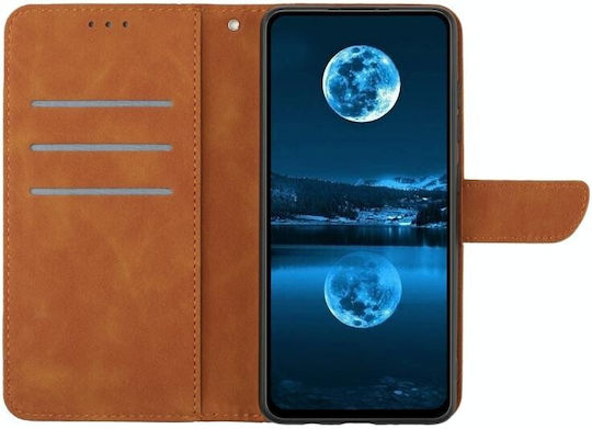 Stitching Embossed Wallet Καφέ (Motorola Edge 40 Neo)