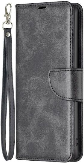 Lambskin Texture Brieftasche Schwarz (Motorola Edge 40 Neo)