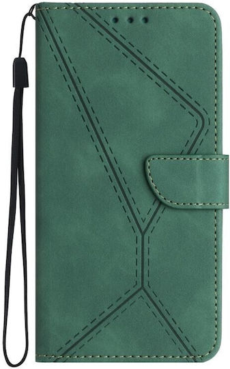 Stitching Embossed Wallet Πράσινο (Motorola Edge 40 Neo)