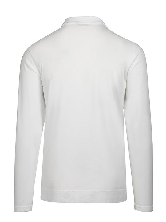 Crossley Men's Long Sleeve Blouse Polo White