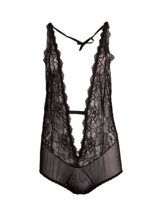 Norddiva Bodysuit with Lace Black