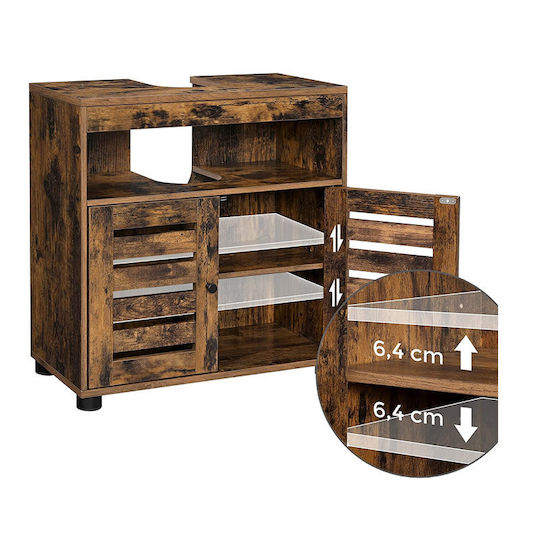 Vasagle Blat fără Lavoar L60xW30xH63cm Maro