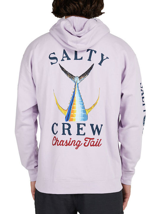 Salty Crew Herren Sweatshirt mit Kapuze und Taschen Lavender