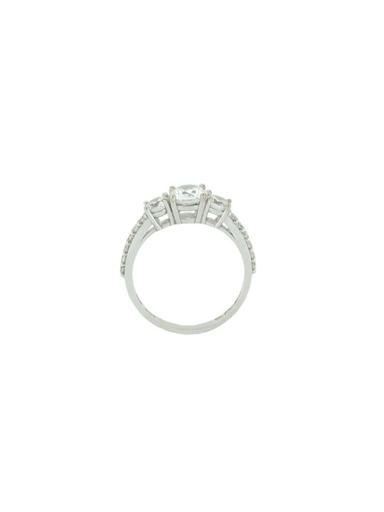 Fa Cad'oro Women's Ring with Zircon from White Gold 14K