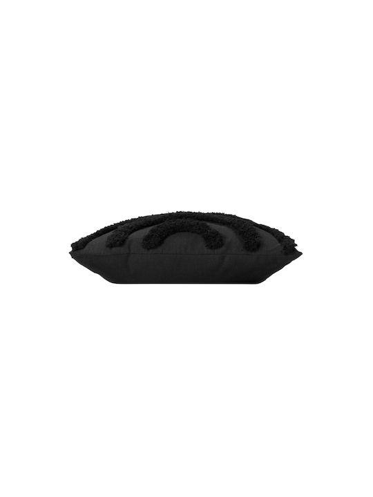 Douceur d'Intérieur Sofa Cushion L-c Zita with Black Furry Fabric 40x40cm
