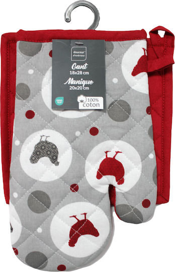 Oven Mitt and Pot Holder Set Gray