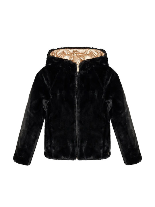 Kids' Casual Jacket Double Sided with Hood Black