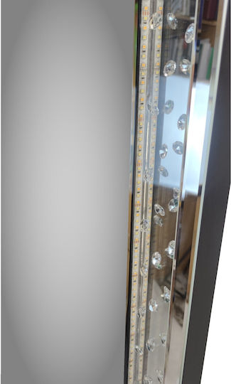 Epiplo-Fos Wandspiegel mit Silber Rahmen & LED Beleuchtung 80x120cm 1Stück