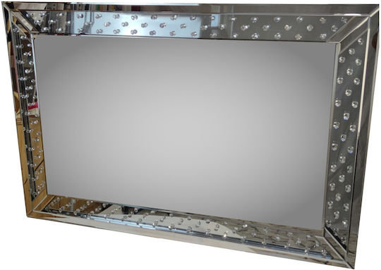 Epiplo-Fos Wandspiegel mit Silber Rahmen & LED Beleuchtung 80x120cm 1Stück