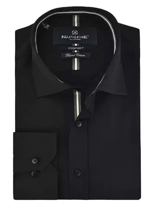 Monte Napoleone Men's Shirt Long Sleeve Black