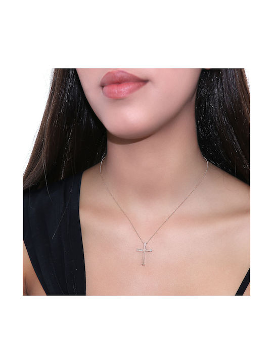 Triantos Women's Rose Gold Plated Cross with Chain