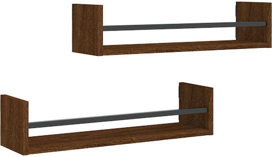 Поставки Стенен Кафяв дъб 2бр 60x16x14см.