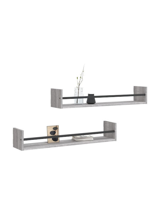 Gray Sonoma Wall Shelves (2 Pieces) 80x16x14 cm