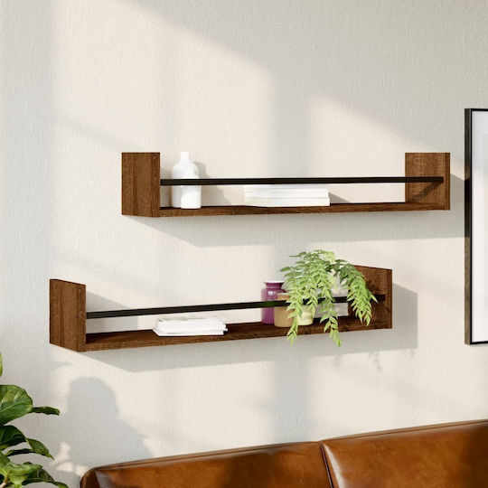 Regale Wand Brown Oak 2Stück 80x16x14cm