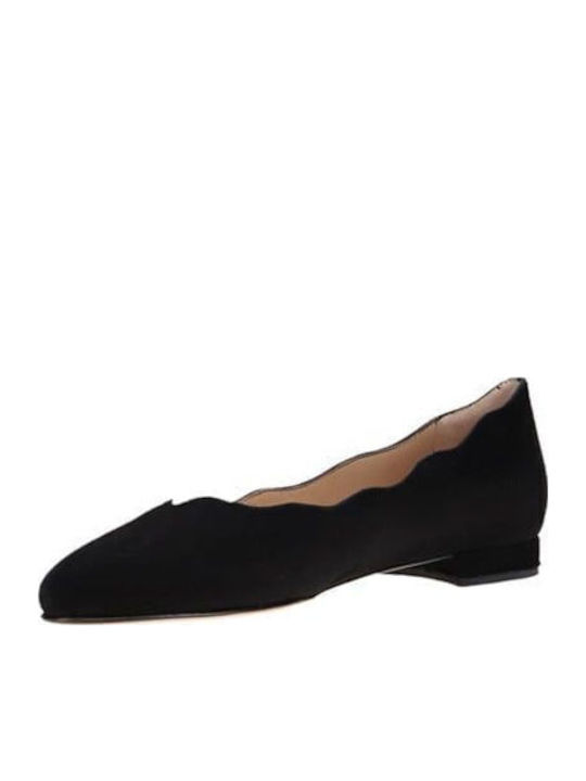 Lederne Damen Ballerinas in Schwarz Farbe