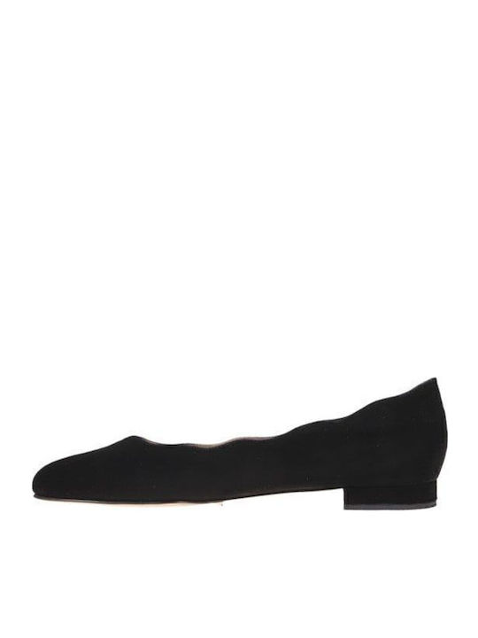 Lederne Damen Ballerinas in Schwarz Farbe