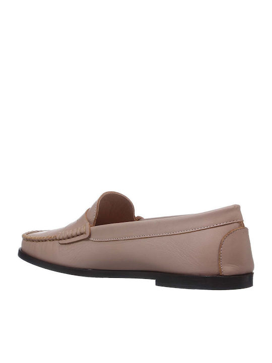 Δερμάτινα Γυναικεία Loafers σε Ροζ Χρώμα