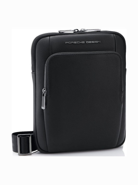 Porsche Leder Herrentasche Schulter / Crossbody Schwarz