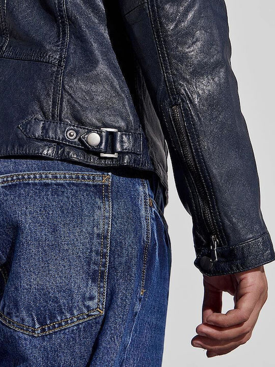 Lederjacke Jacke Blau