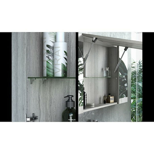Drop Magnolia S 60 Blat cu Lavoar & Oglindă L60xW45xH50cm Nuci